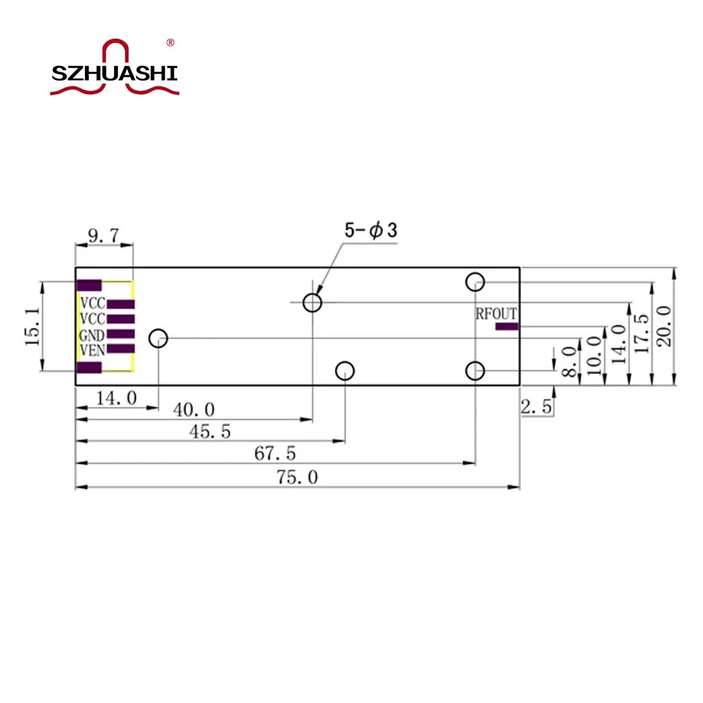 SZHUASHI-Módulo de blindaje de señal inalámbrica, 28dBm, aplicado a 5G, 4800MHz-5000MHz, Jammer, 100% nuevo