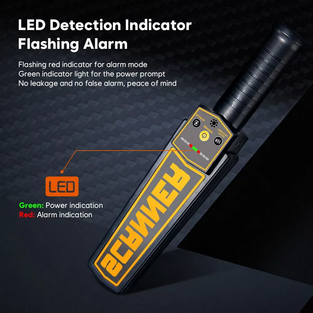 Security Metal Detector High Sensitivity Handheld Scanner With Built-in 2000mAh Rechargeable Lithium Battery Metal Detector