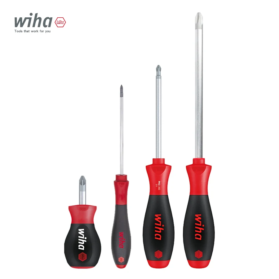 

WIHA Tools 00754 Phillips Screwdrivers SoftFinish with Comfort Cushion Grip Stubby Phillips with Short Round Blade NO.311