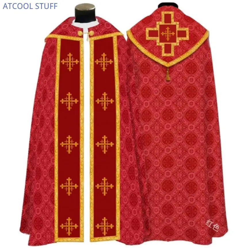 

Adult POPE Costume Priest Missionary Cloak Cape Halloween Party Robe