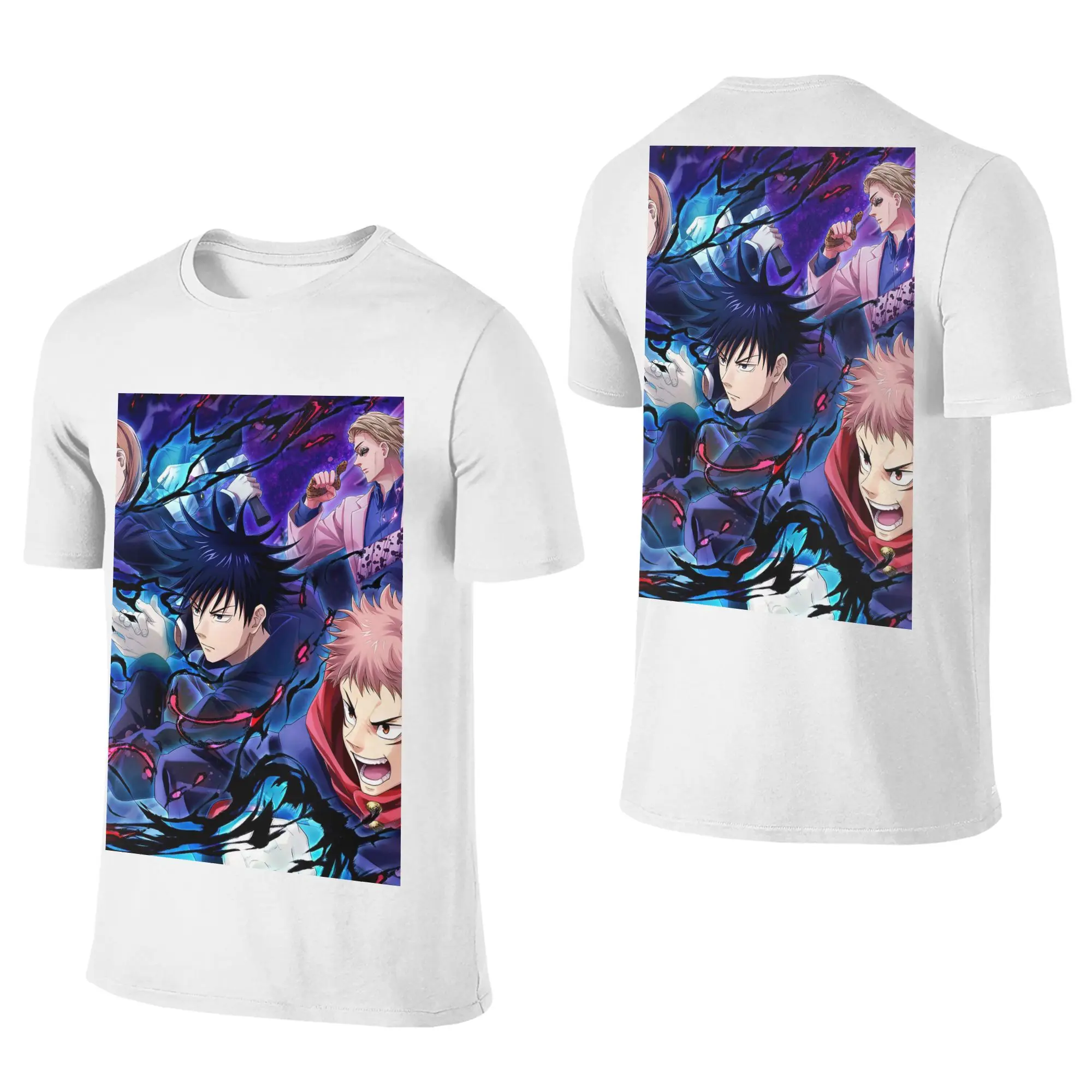 100% Cotton Megumi Besto Friendo Jujutsu Kaisen Sukuna Anime T-Shirt Men's Double Sided T Shirt Men Summer Shirts Tops S-6XL