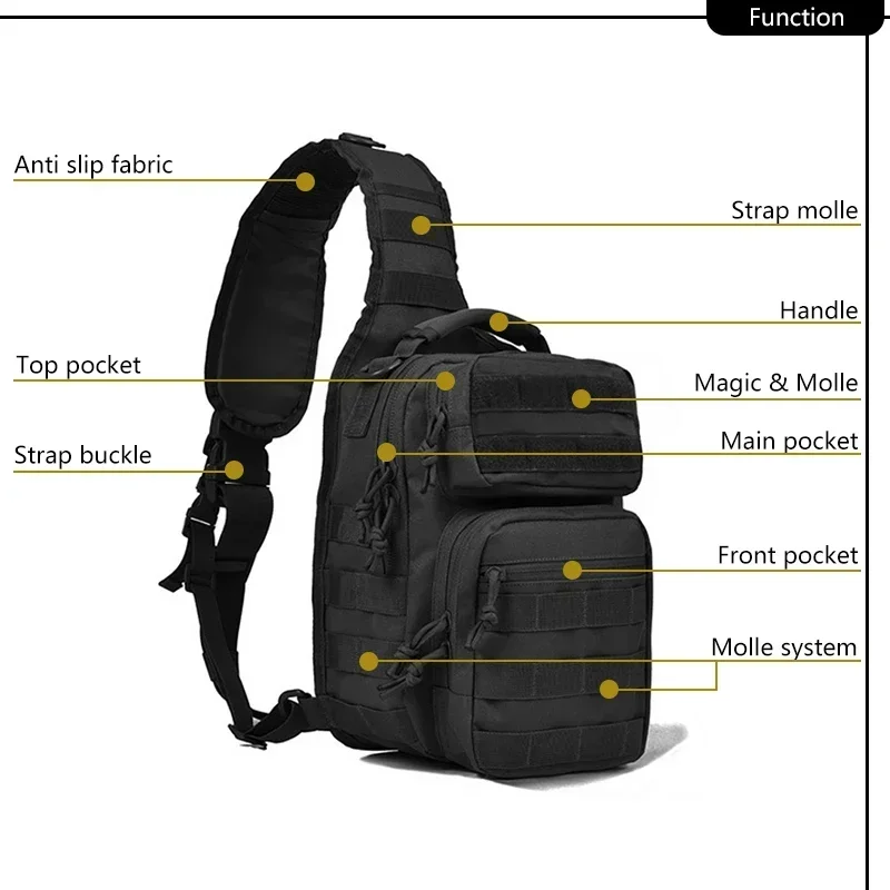 D1-Outdoor Shoulder Bag Rover 1Sling Pack Nylon Backpack Molle Assault Hunting Accessories Diaper Day Pack Small