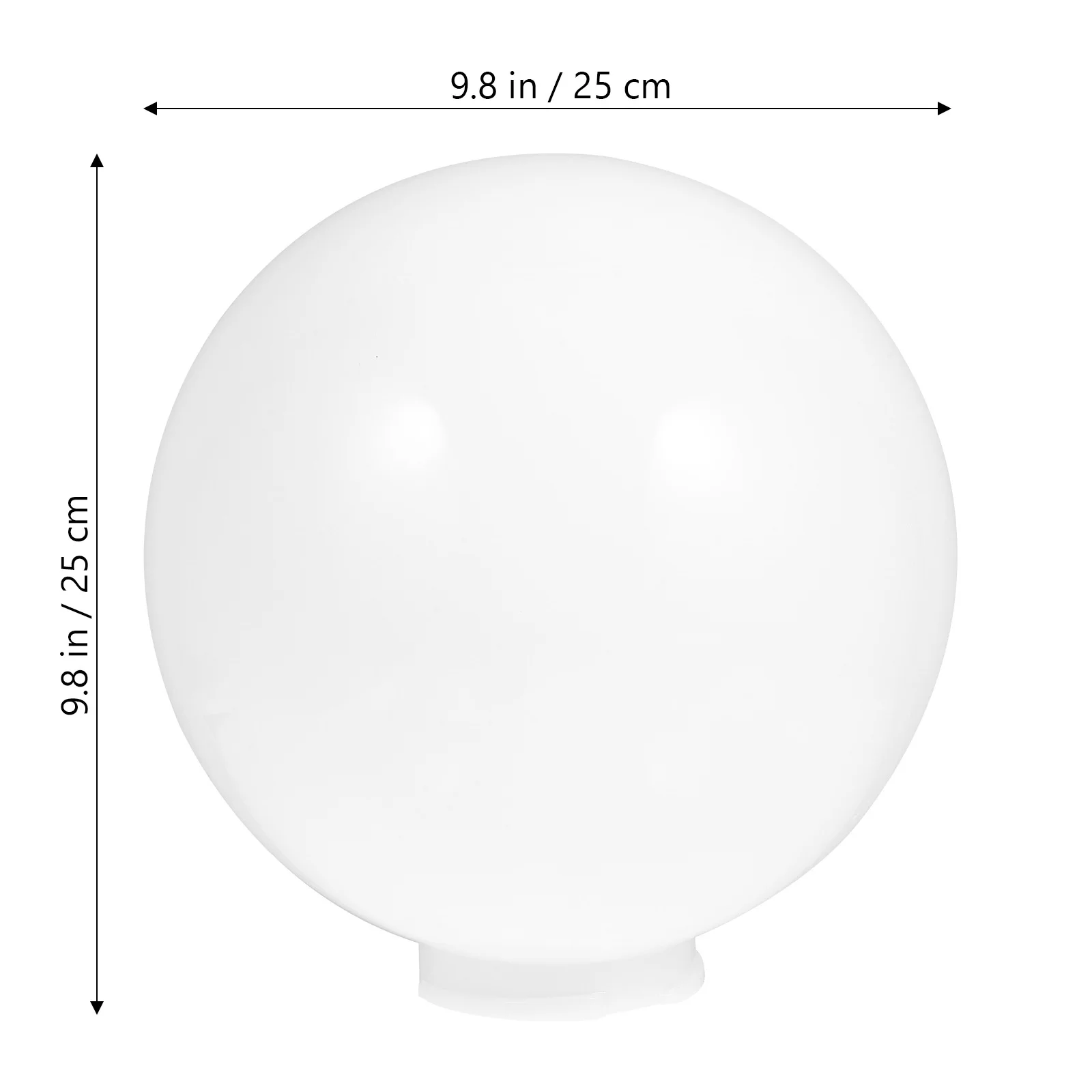 ボール型ランプシェード アクリルグローブライトカバー 屋外ポールペンダントランプシェード用 ホワイトラウンド交換用グローブ