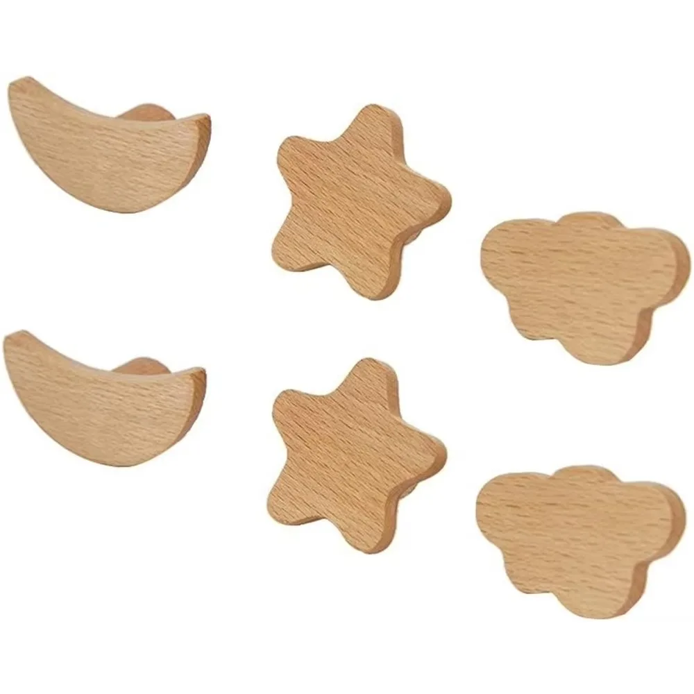 Maniglie per porte in legno Star Moon Cloud maniglie per mobili in legno armadi cassetti manopole per porte armadio da cucina maniglie per guardaroba