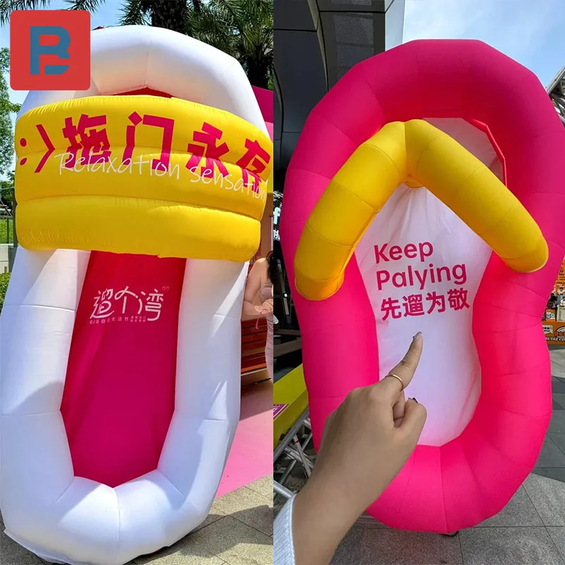 

Inflatable Slippers Model flip-flops Custom IP exchangeable logo relaxed beach music season bar stage atmosphere layout props