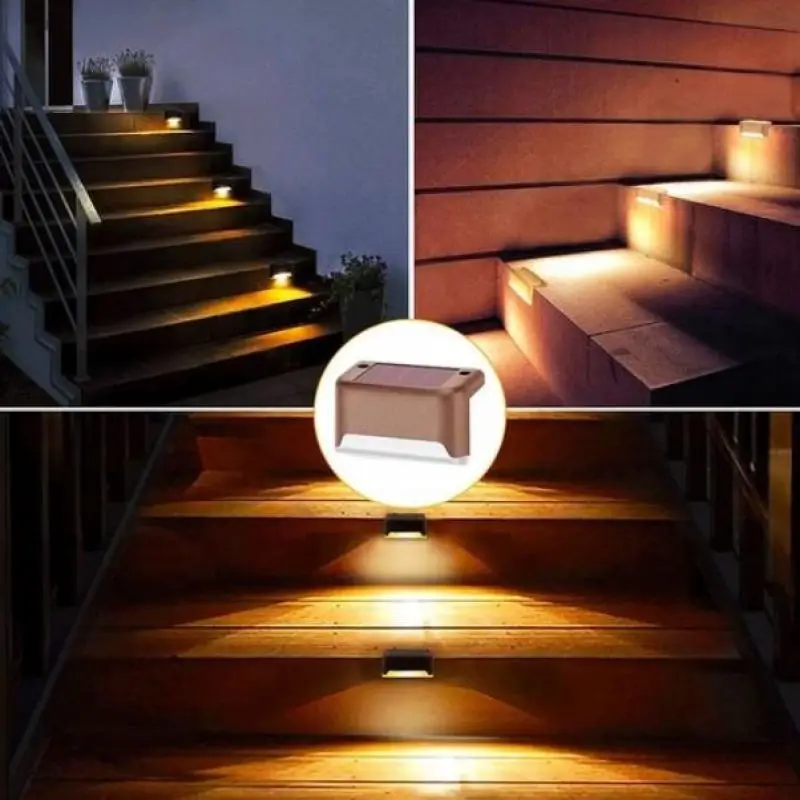 Imagem -05 - Solar Led Outdoor Stair Light Luz de Parede Impermeável Paisagem do Jardim Step Deck Lights Balcony Fence