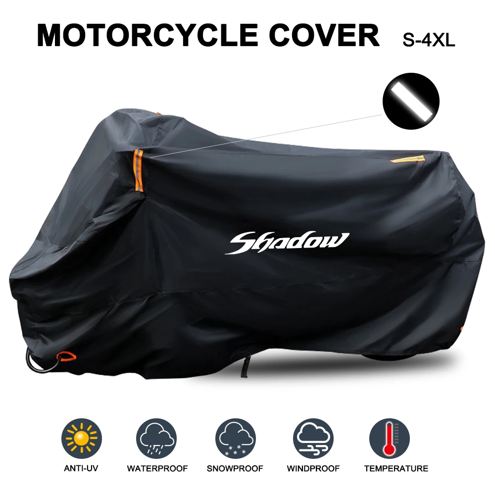Para Honda Shadow VT 400 600 750 cubierta de motocicleta impermeable al aire libre todas las estaciones a prueba de polvo protección UV Moto Scooter cubierta de lluvia