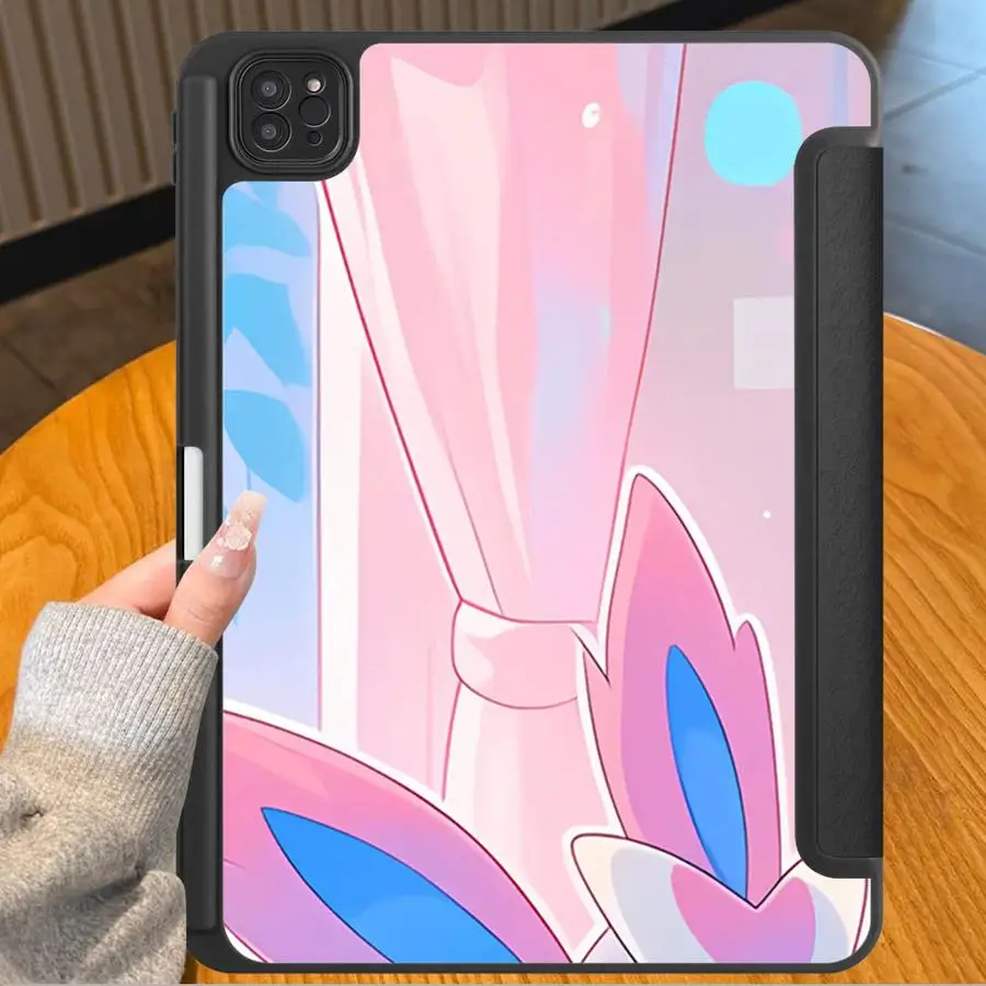 Cute Sylveon P-PokemonS With Pen Slot Cover Tablet Case For iPad 12th 11th Pro M4 13 2025 2026 10th Gen Mini 7 6 5 9th Air 8 M2 view 4