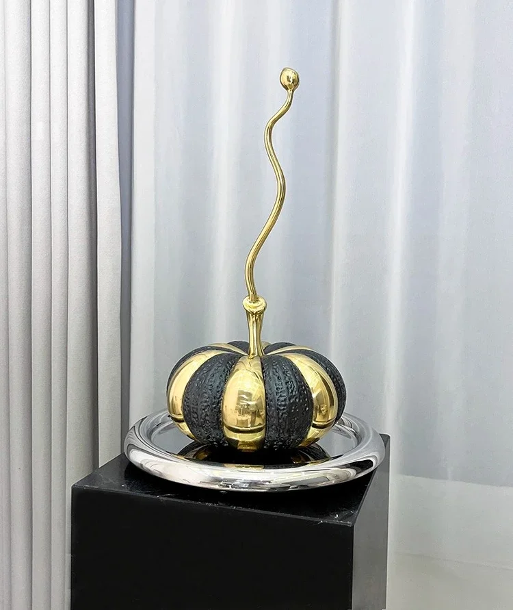 Modern minimalist pumpkin copper handicraft ornament high-level sense abstract