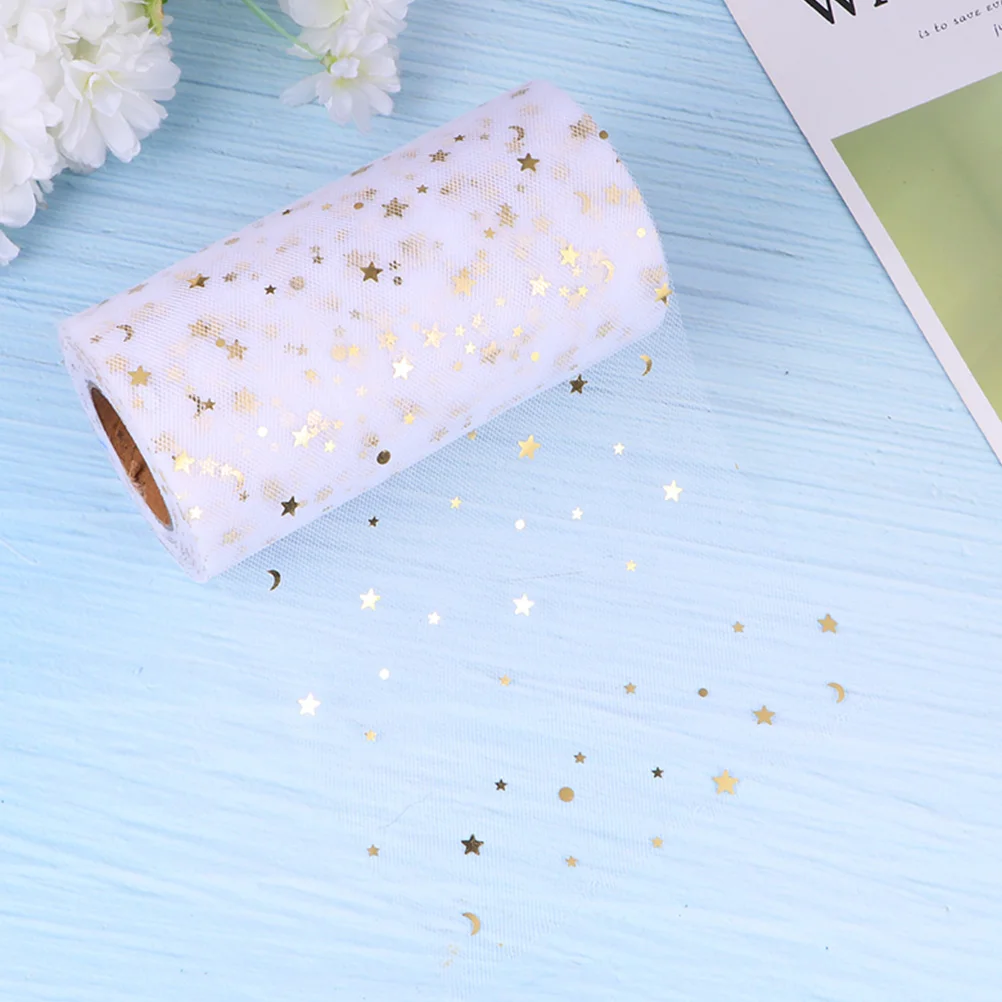 

2pcs Star Sequin Rolls Wedding Skirt Decorative Spool Rolls For Crafts Party Durable Fabric Wedding Supplies Tulle Roll Spool