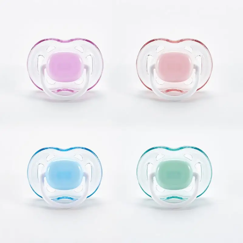 Baby Solid Color Nipple with Handle Safe Silicone Flat for Head Pacif Dropship