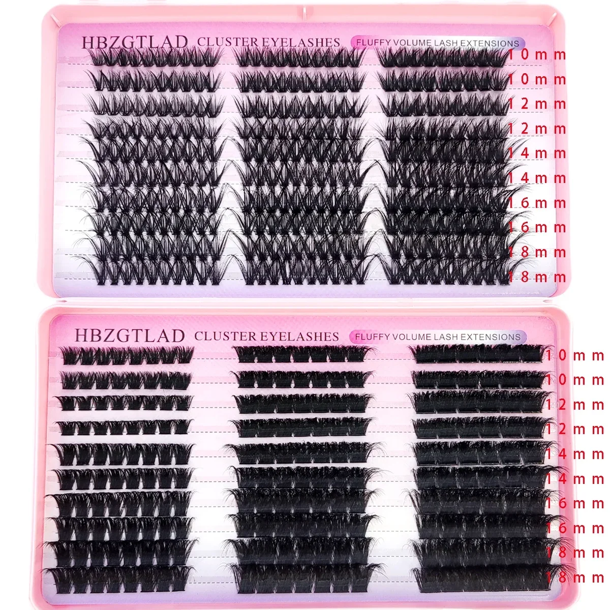HBZGTLAD New 60D-200DMix 5D Fluffy Individual Lashes Clusters Extensions False Eyelash DIY at Home Cluster Makeup Eyelash Tools