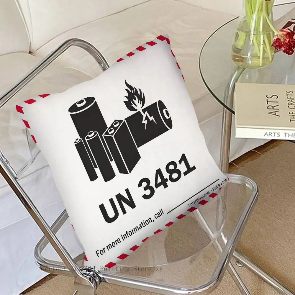 Battery Explosion Label Pillow Case Fashion Square Pillowcase Bedroom Sofa Room Ins Decoration Leisure