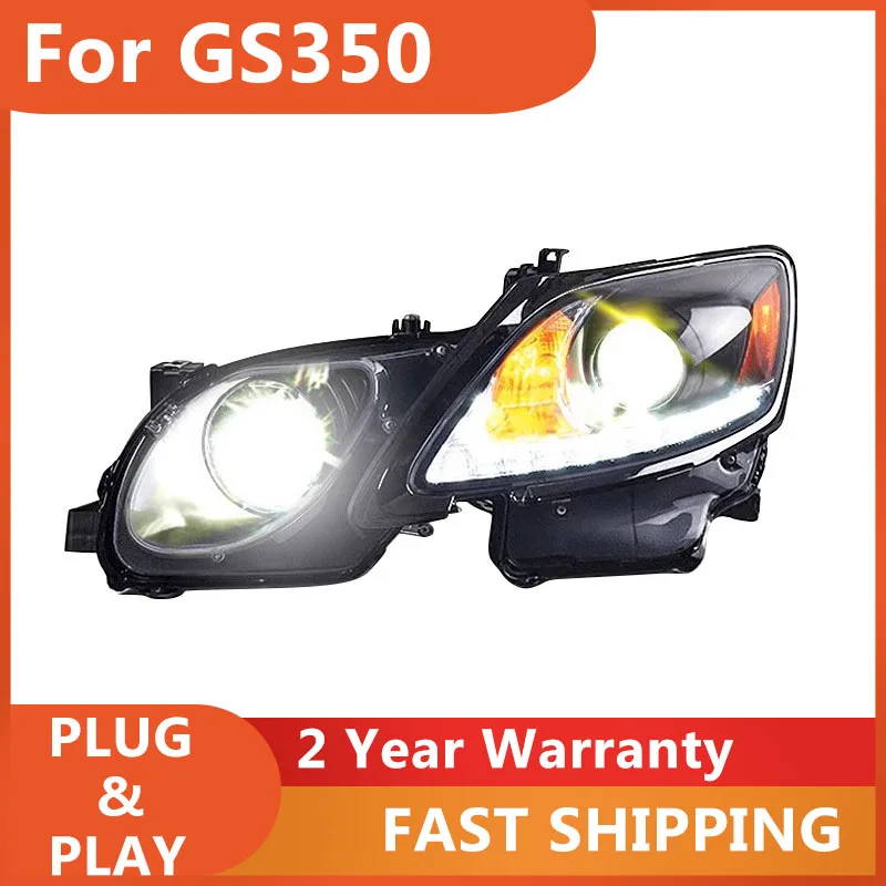 

KOWELL Car Styling for for GS350 Headlights 2004-2011 GS300 LED Headlight LED DRL Bi Xenon Lens High Low Beam Parking