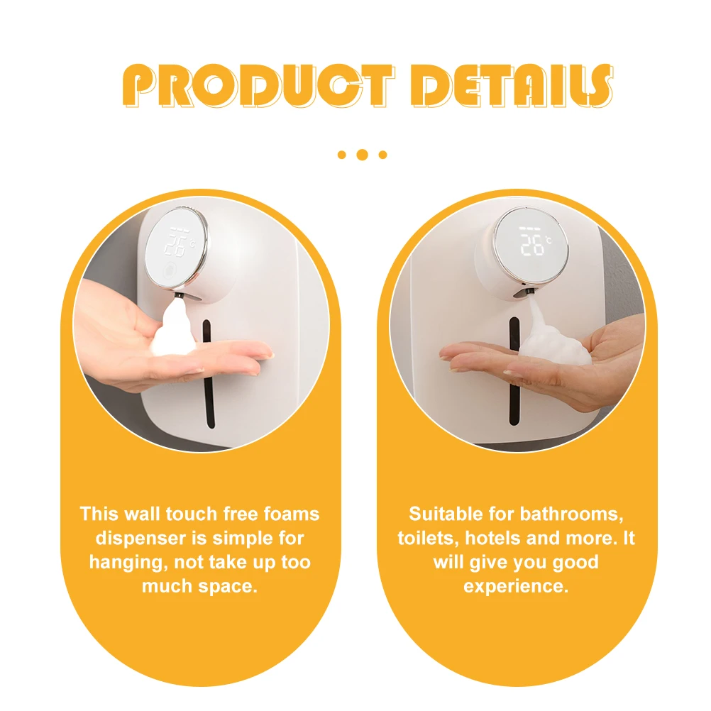 

Перезаряжаемый настенный интеллектуальный бесконтактный дозатор пенящегося мыла, автоматический сенсорный дозатор мыла для использования в ванной комнате отеля