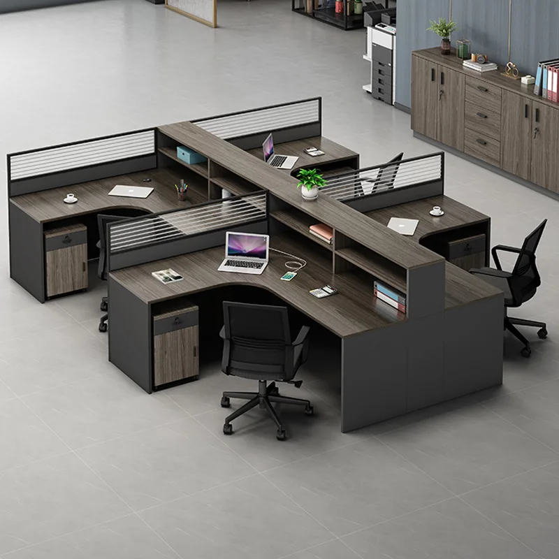 Finance Office Staff Desk and Chair Combination Company Simple Office Staff Desk