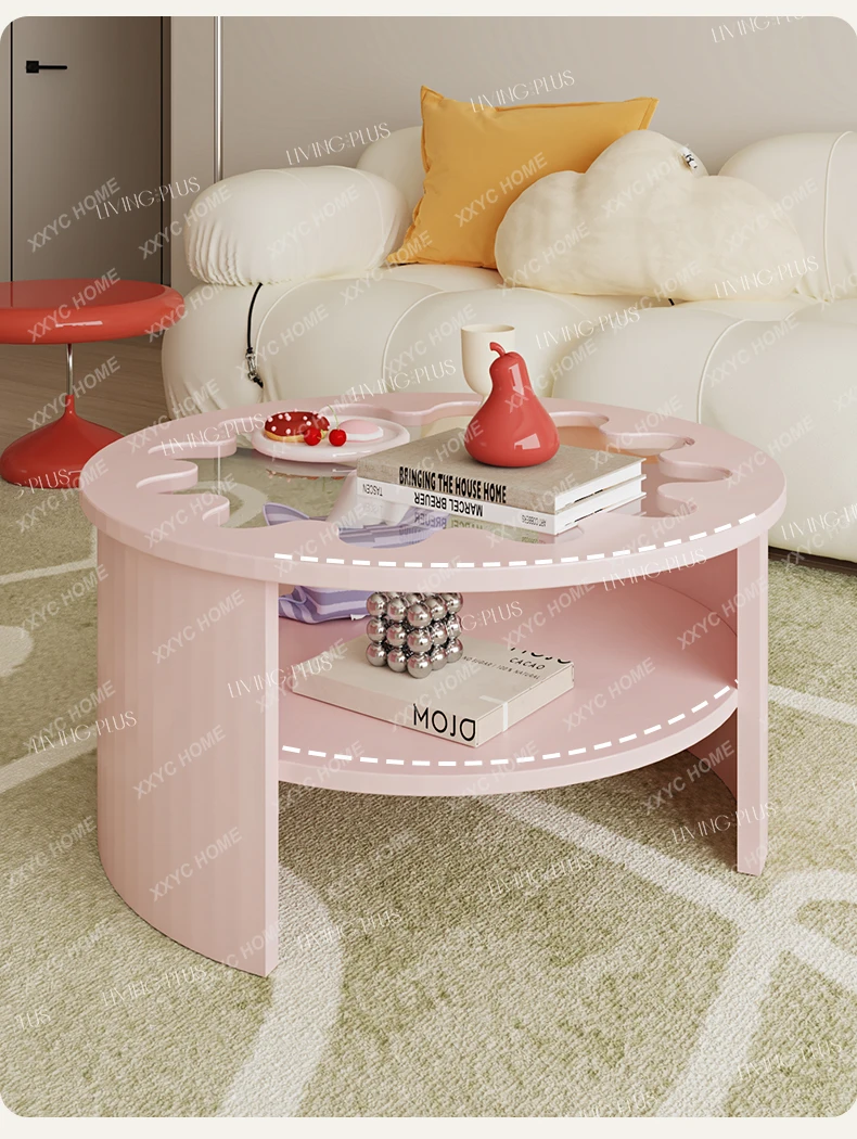

color Internet celebrity wrought iron coffee table small apartment minimalist round table