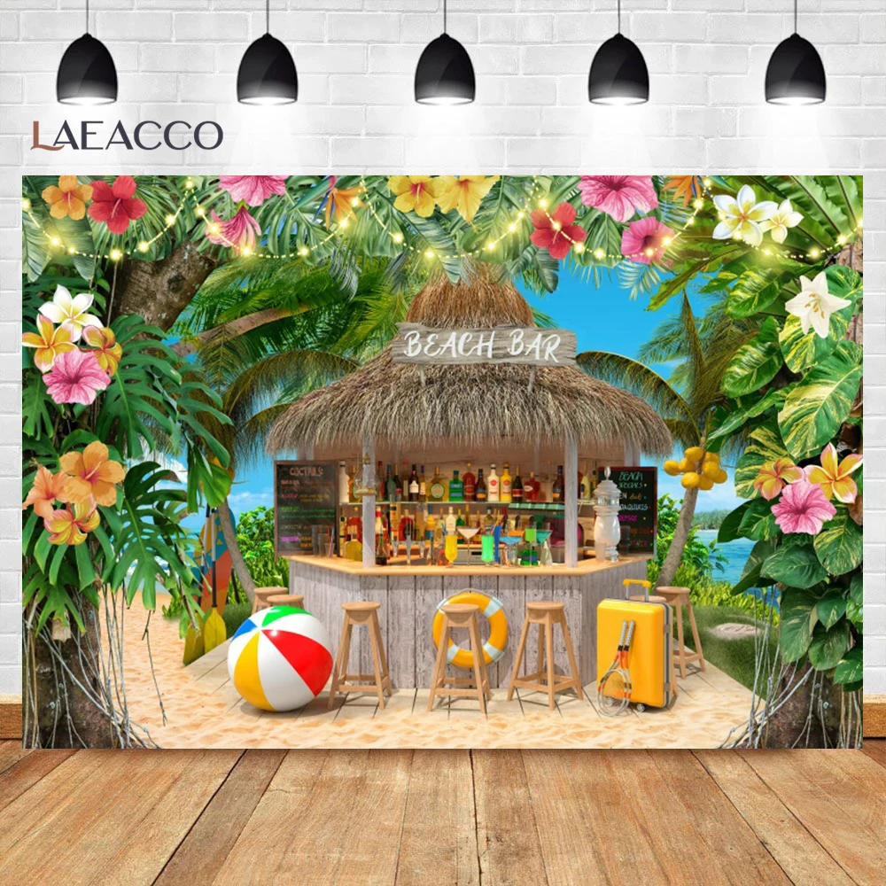 Summer Tropical Beach Vacation Backdrop Bathing Suit Store Background Hawaii Party Decor Photo Banner Professional Photography