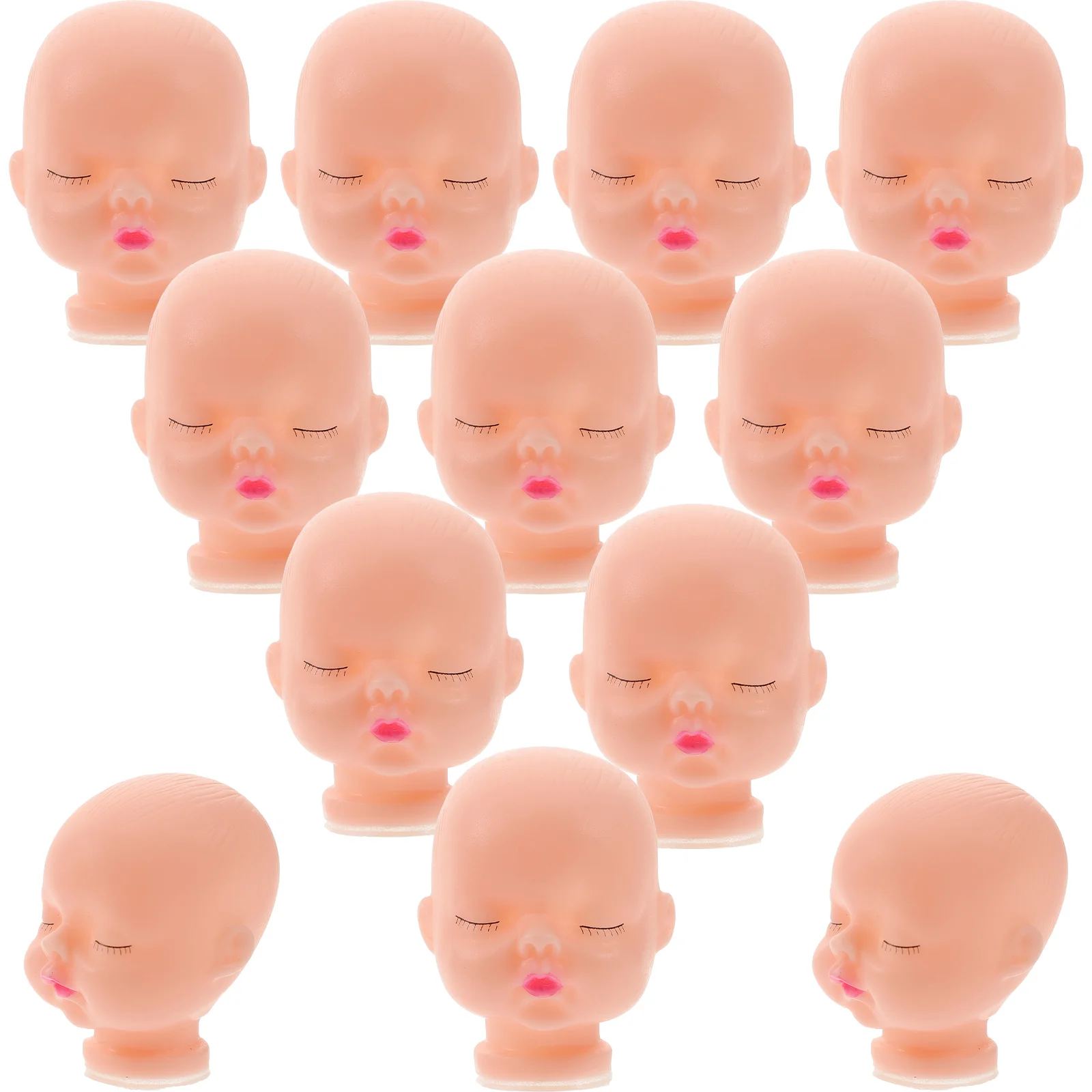 

10 Pcs Mini Toy Vinyl Head Baby Plush Keychain Parts Miniature Lot Creative