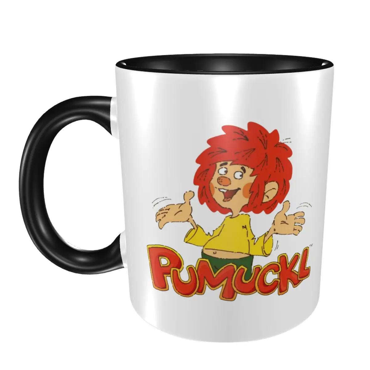 

Забавная керамическая кружка Pumuckl: чашка для кофе, чая, молока, посуда для напитков, подарки для женщин и мужчин