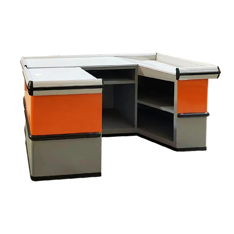 Checkout Counters Retail Store Durable Checkout Counters Supermarket Equipment Steel Cashier Checkout Counter