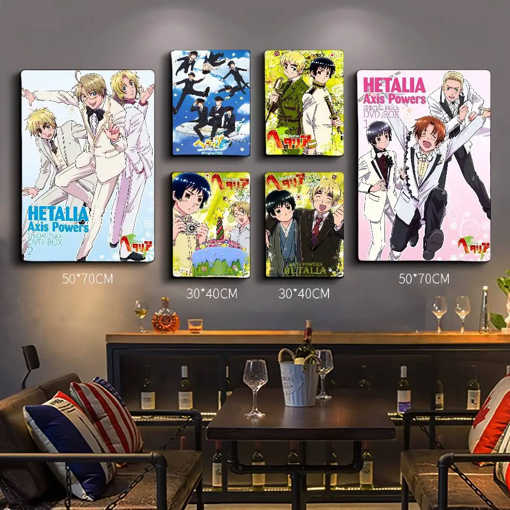 Wang Yao Axis Powers Hetalia Anime carteles de películas clásicas pegatina de papel impermeable decoración de cafetería y Bar pegatinas artísticas de pared