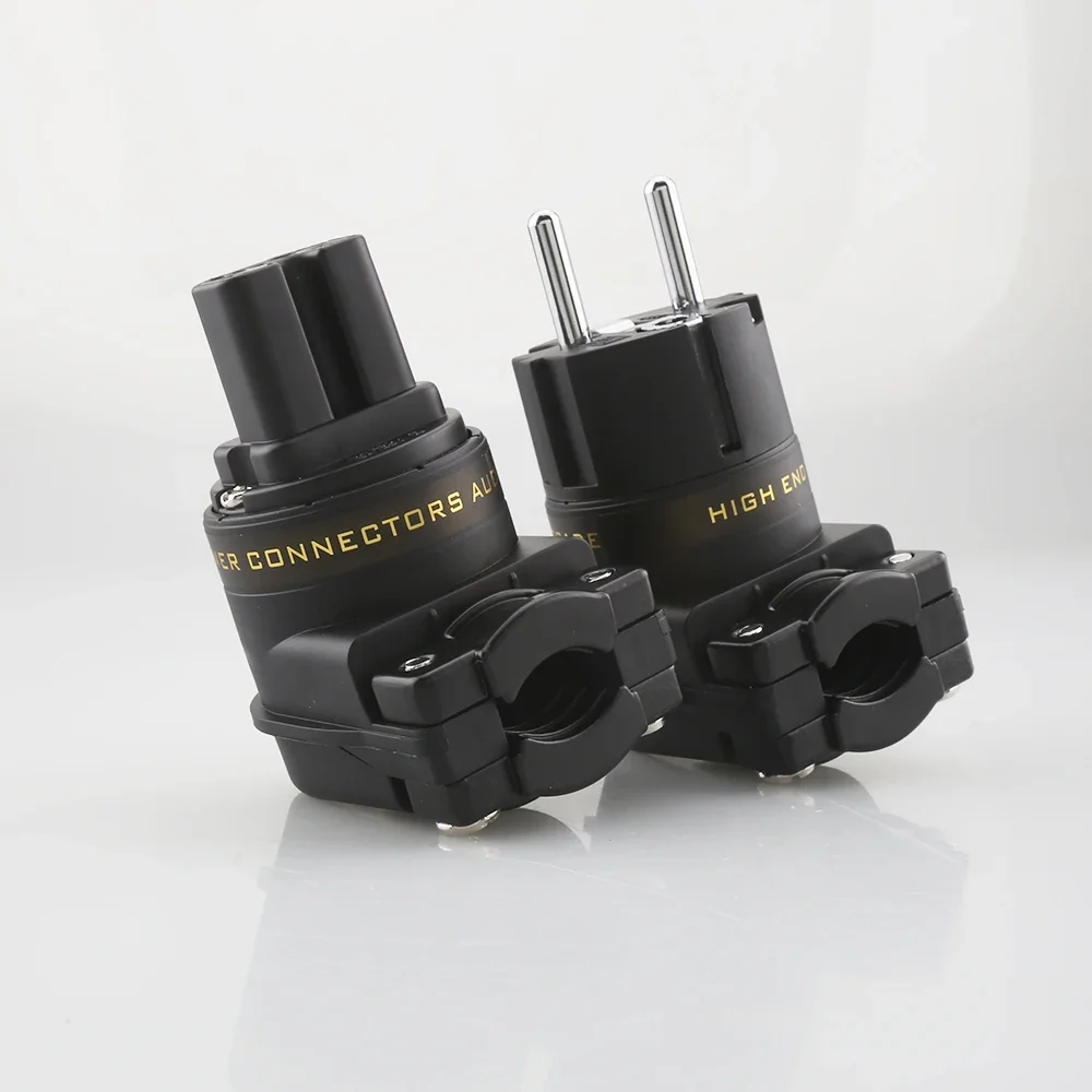 Audiocrast الروديوم مطلي Hifi SCHUKO موصل الطاقة الاتحاد الأوروبي التيار الكهربائي الزاوية اليمنى ذكر التوصيل إلى IEC C13 أنثى المقبس محول الطاقة