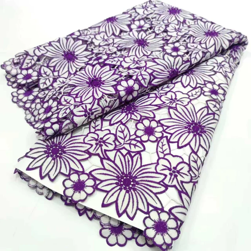 Openwork Embroidery on Thick Woven Lace Fabric for DIY Sewing Handmade Dress Garment Accessories Clothing Fashion Cloth