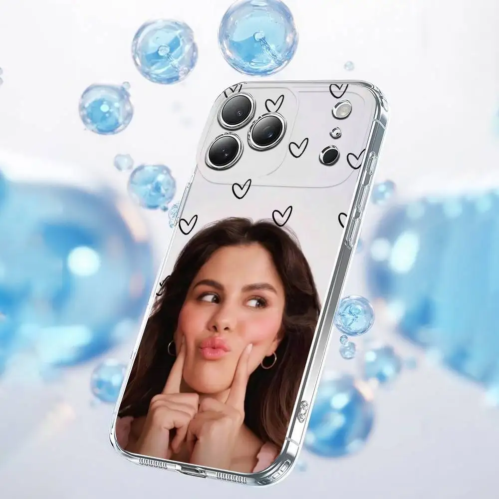 Custodia per telefono S-Selena Gomez per iPhone 17,16,15,14,13,12,11,Plus,Pro,Max,Plus,E,Air,Mini Cover trasparente