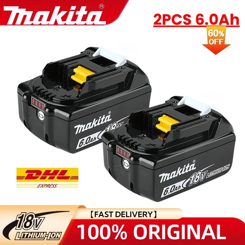 

Genuine makita 6.0Ah With Charger makita 18v Battery BL1860 Rechargeable Lithium Ion battery BL1850 BL1840 BL1860B BL1830 BL1815