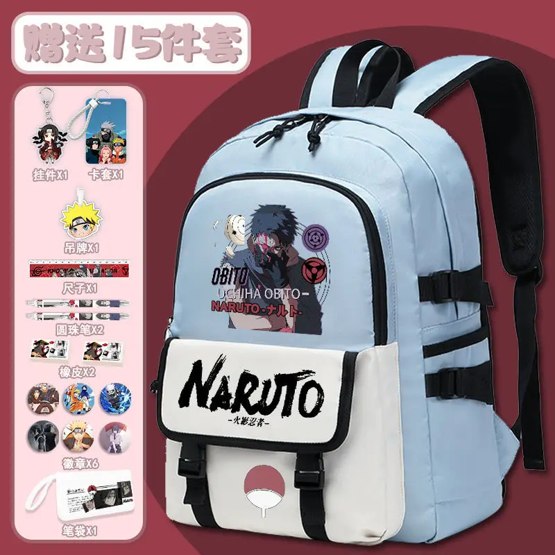 Naruto New Cartoon Student Schoolbag Large Capacity Casual and Lightweight Shoulder Pad Cute Waterproof Backpack