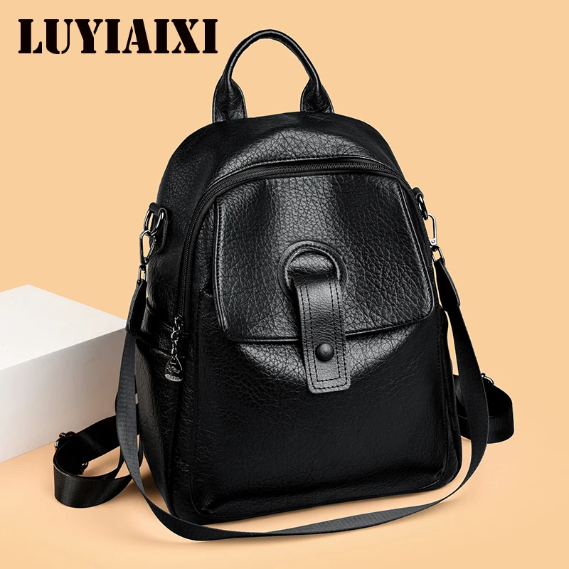 

Модный женский черный рюкзак, школьная сумка для студентов, женская многофункциональная сумка на плечо, женский повседневный рюкзак для путешествий и поездок на работу