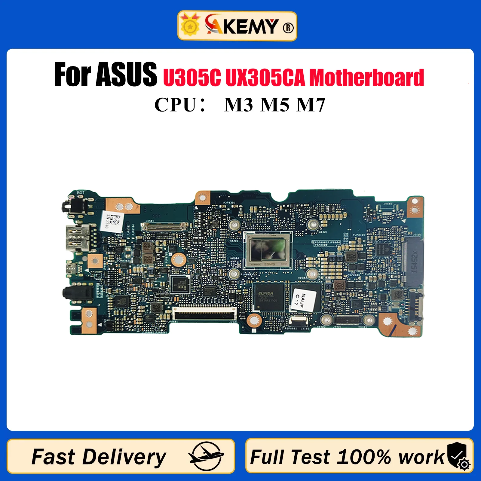 

UX305CA Материнская плата для ноутбука ASUS ZenBook UX305C U305C UX305CA Материнская плата для ноутбука с процессором M3 M5 M7 100% тестирование ОК быстрая доставка