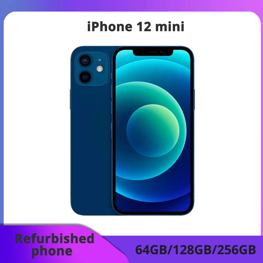 هاتف Furborne Apple iPhone 12 Mini 64/128/GB ROM 4GB RAM IOS A14 Bionic Hexa Core بحالة ممتازة