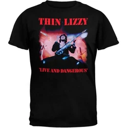 Thin Lizzy Live And Dangerous T Shirt Thin Lizzy Guitar Band  Rock Band Teet Shirt All Size graphic men clothing streetwear new