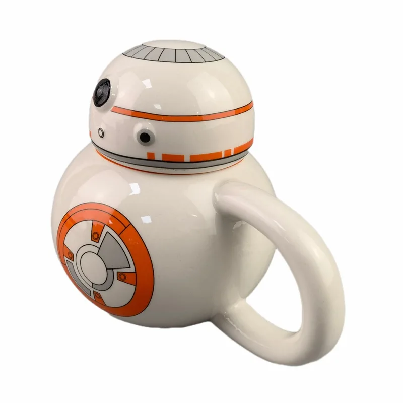 スターウォーズロボットセラミックマグ、蓋付き、3Dコーヒーマグ、スターウォーズ、BB-8