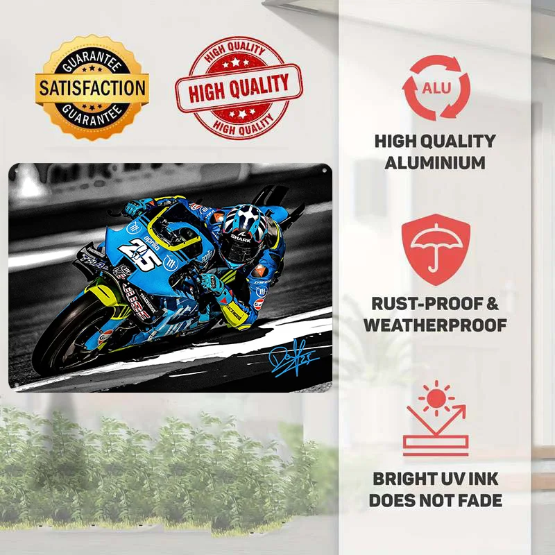 Raul Fernandez Motorcycle Racer 3D Texture Metal Poster Customized Wall Art Tin Sign Gift for Mancave Decoration Room Man Cave