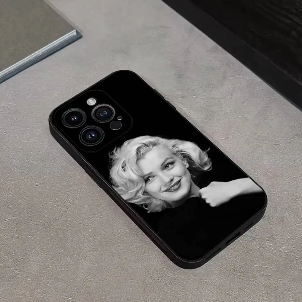 Чехол для телефона 80S M-Marilyn M-Monroe iPhone 16 15 14 13 12 11 Plus Pro Max XS XR SE Mini 8 7 мягкий силиконовый черный Фото №5