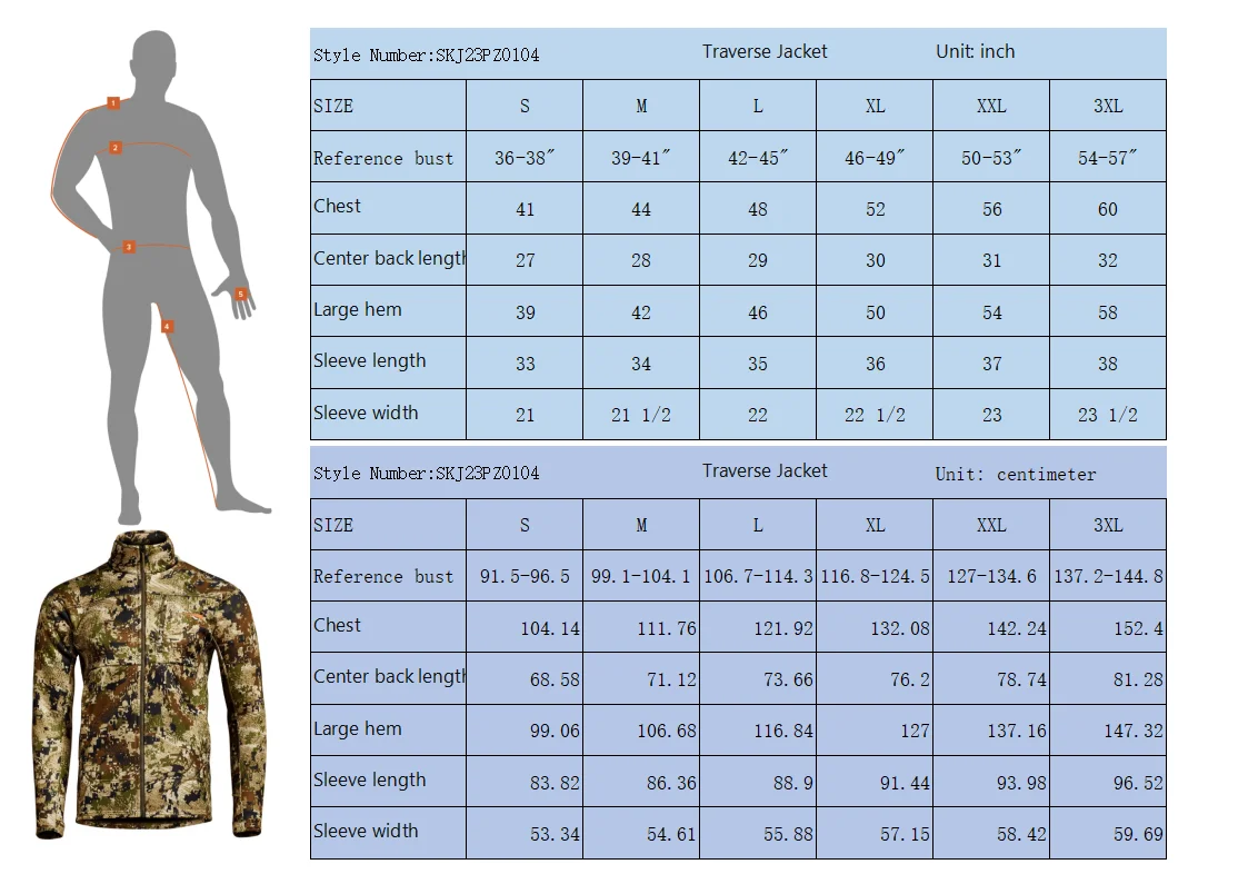 Herren Traverse Jacke 3-Lagen-Film Stehkragen Composite Polar Fleece Outdoor Tarnmuster Jagdbekleidung Angeljacke – Detail 2
