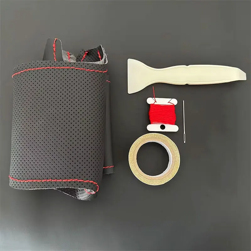 غطاء عجلة قيادة السيارة لسيارة جيب كوماندر XK جراند شيروكي III شيروكي IV KK دودج نيترو ألياف جلدية غلاف توجيه السيارة