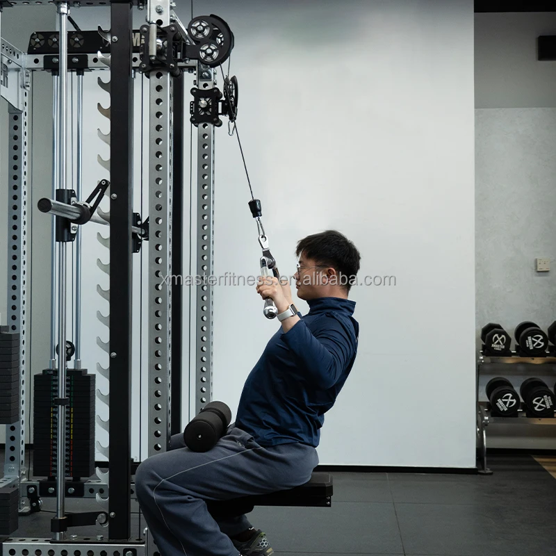 Individual  Seated Lat Pulldown Unit Lat Pull-Down Seat Attachment Black Adjustable Lat Pull Down Seat  Home Gym