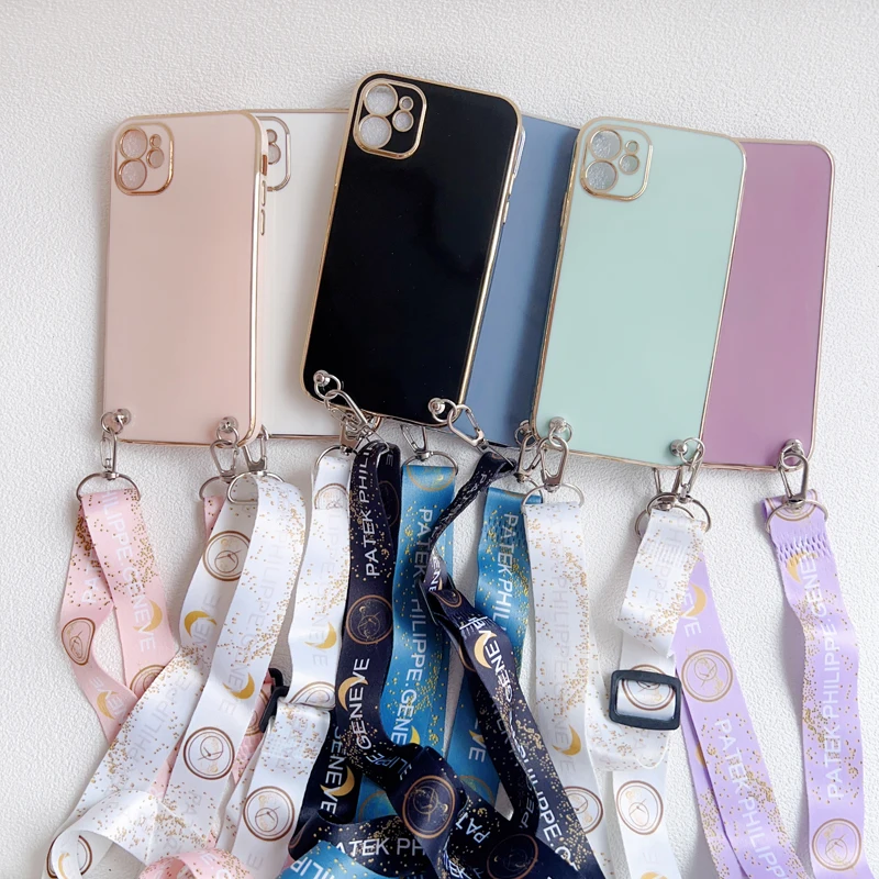 Crossbody Necklace Lanyard Phone Case For Samsung Galaxy S23 S21 S22 Ultra S20 FE S10 S9 Note 20 10 Plus Strap Silicone Cover