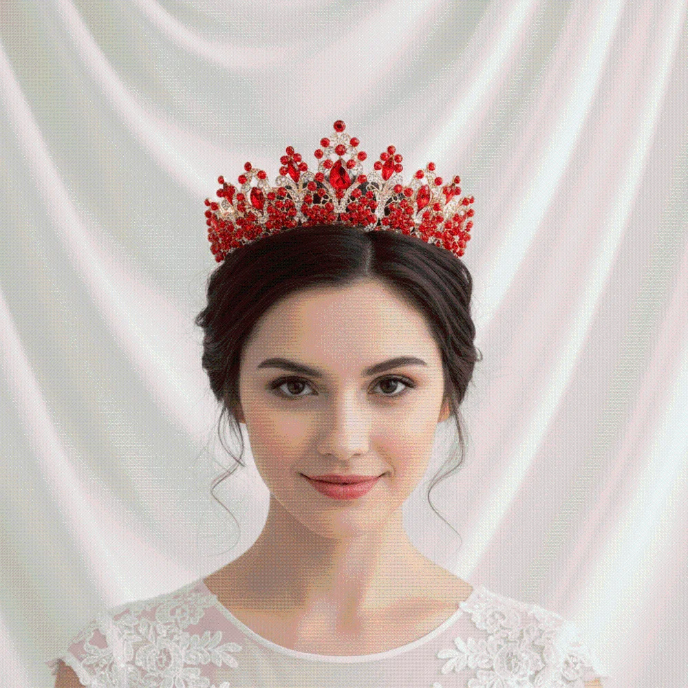 Princess Diadem Handmade Bridal Tiara Exquisite Luxurious Crystal Crown Sparkling Ornate Baroque Headpiece Pageant