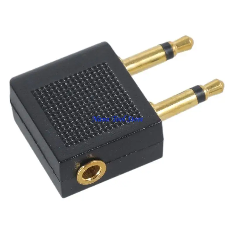 31GJ Female to Double Male Flight Headphones Adapter 3.5mm Stereo Converter