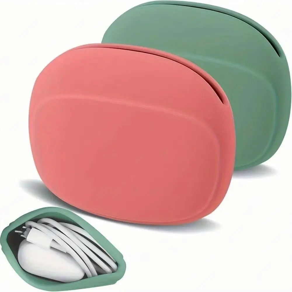New Silicone Headphone Storage Box Mini Portable Earphone Case Cute U Disk Data Cable Bag Travel