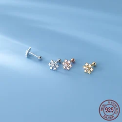 La Monada Womens Earrings Silver 925 Christmas Snow 925 Silver Earrings For Women Girls Ladies Stud Earrings Ball Screw
