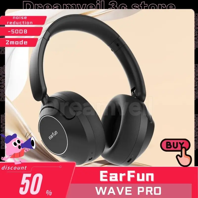 

Earfun Wave Pro Active Noise Reduction Bluetooth Wireless Headphones Hi-Res Double Gold Standard Certification Headsets Custom