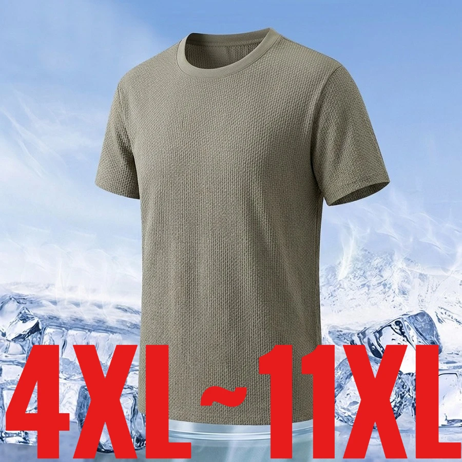

Extra Big Size Men Ice Silk T Shirt Short Sleeved Tshirt Male Loose Cool Plus Large Huge 11XL Fat Jumbo 150kg 7XL 8XL 9XL Uk 4xl