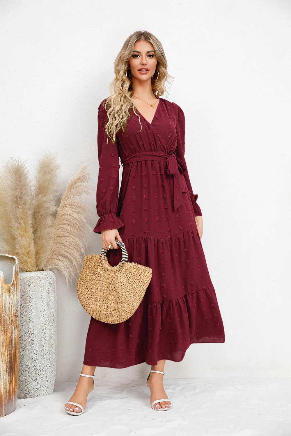 Autumn Winter New Maternity Dresses Photoshoot Solid Color Pregnancy Clothes Casual Pregnant Long Sleeve Costume For Women Gowns