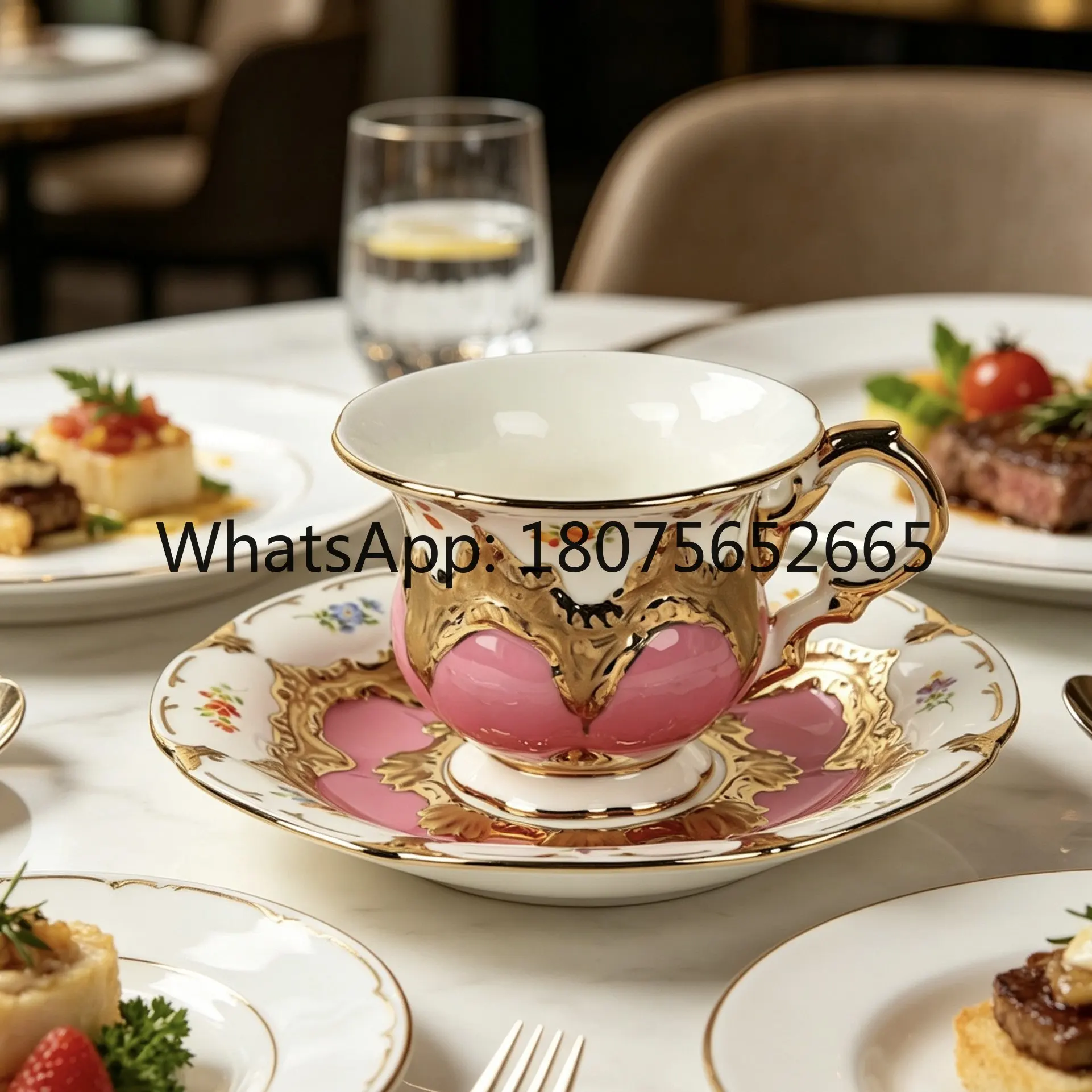 European coffee cup and tea saucer set Ceramic creative water cup Afternoon tea cup gift box